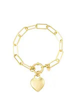 Link Bracelet With Heart Gold