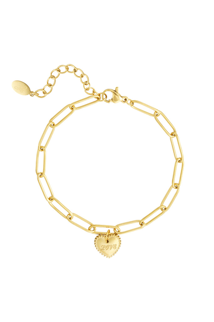 Bracelet Chain Heart Gold