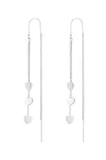 Hanging Earrings 3 Hearts Silver