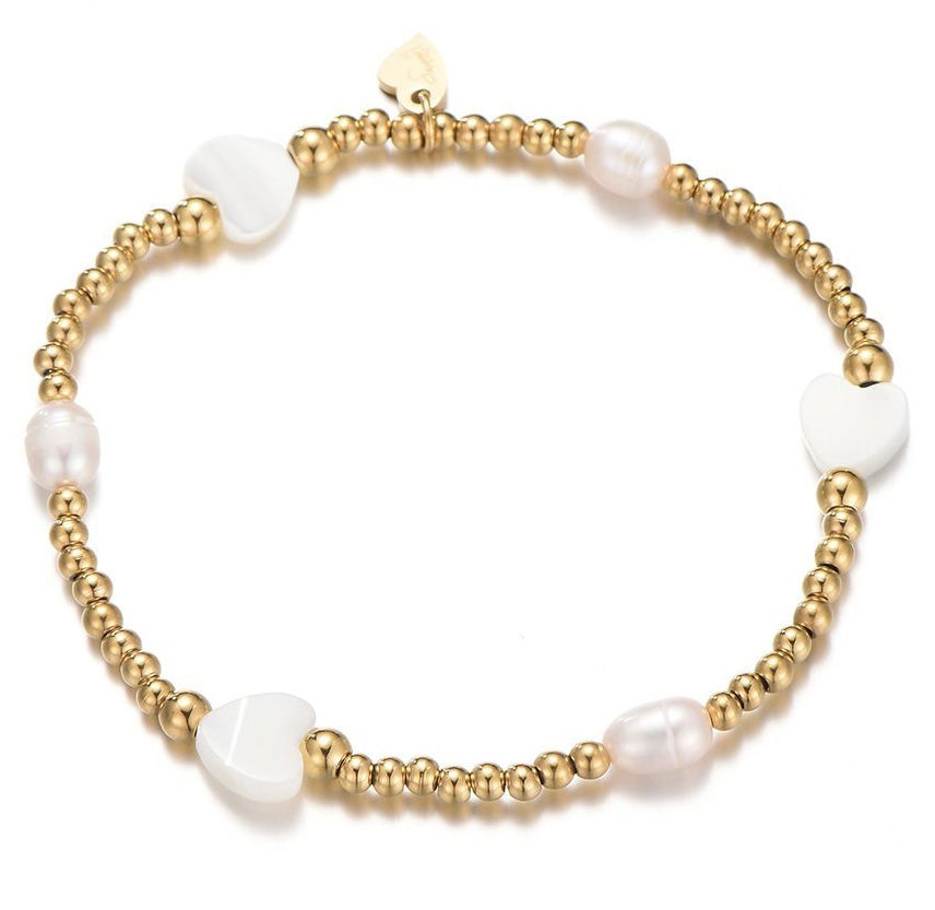 Bracelet Heart White/Gold