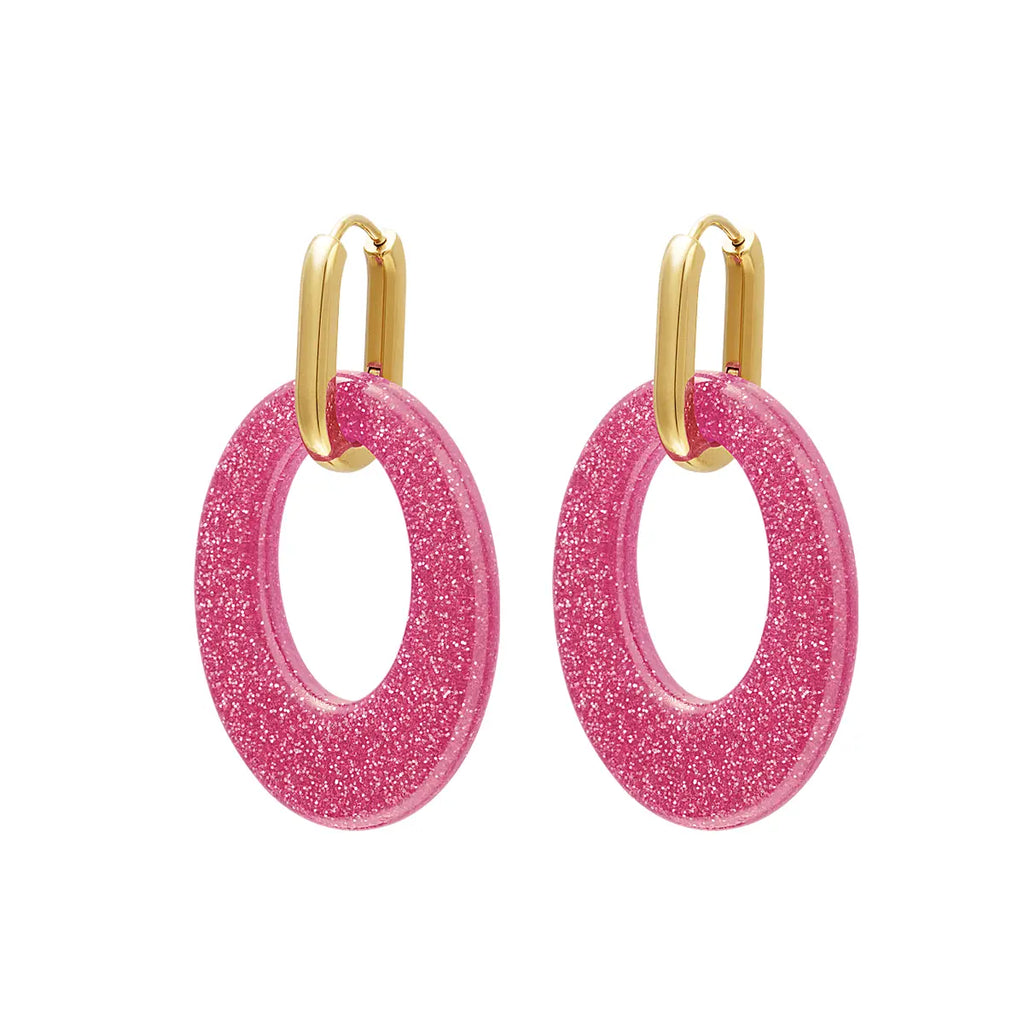 Statement Earrings With Glitter Charm