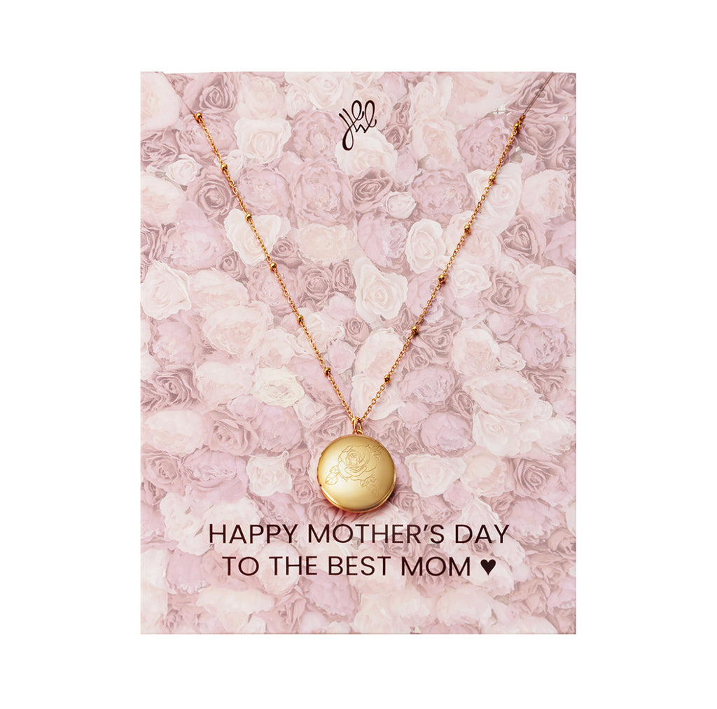Mothers Day Necklace Round Gold